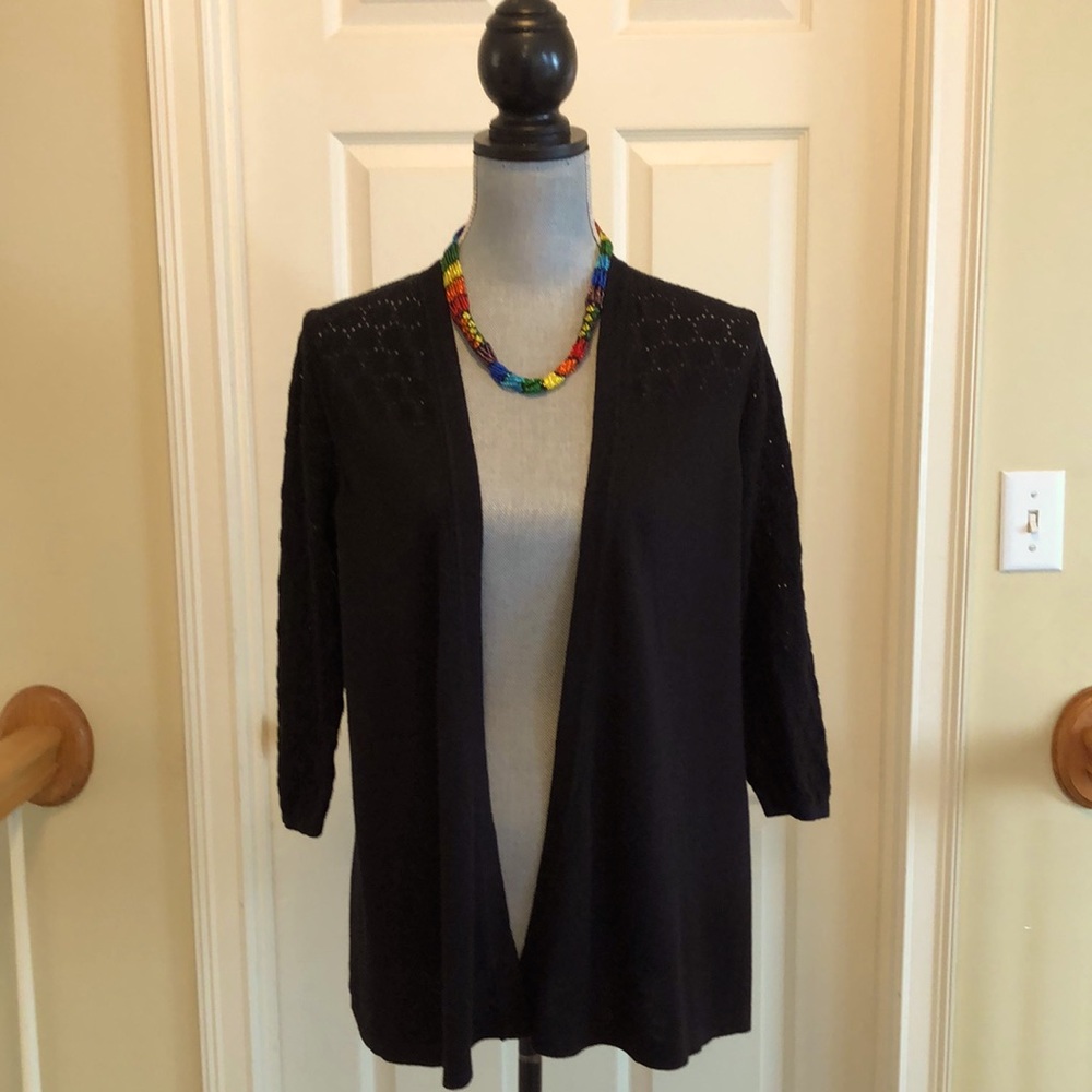 Black Auguste silk sweater with a tie up back Size small